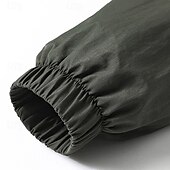 お買い得  スポーツジャケット-男性用 アウトドアジャケット ウィンドブレーカー レインジャケット 日常 お出かけ 防風 高通気性 ポケット 春 秋 平織り ファッション クラシック フード付き レギュラー ブラック カーキ色 アーミーグリーン ジャケット