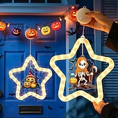 levne Halloween v interiéru-1 ks 27,6 cm halloween netopýr duch čaroděj klobouk dýně černá kočka netopýr přísavka led přísavka okenní světlo párty okno vnitřní atmosféra dekorativní světlo aaa baterie box teplé světlo běžící