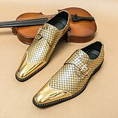 economico Formale-Scarpe da uomo con fibbia in oro metallizzato e cinturino alla caviglia – scarpe eleganti da festa con dettagli borchiati per eventi alla moda