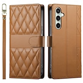 levne Pouzdra pro Samsung-telefon Carcasă Pro Samsung Galaxy S25 S25 Plus S25 Ultra S24 S24 Ultra Plus S24 FE S23 Plus A55 A35 A25 A15 5G A53 A33 A23 A13 Pouzdro na peněženku se stojánkem s Lanyardem Slot pro kartu Retro TPU