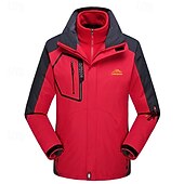 cheap Fleece &amp; 3 in 1 Jackets-Women&#039;s Hoodie Jacket Hiking Jacket Hiking 3-in-1 Jackets Outdoor Thermal Warm Waterproof Windproof Detachable Fleece Hiking Outfits Hiking Clothes Winter Jacket 3-in-1 Jacket Winter Jacket Fleece