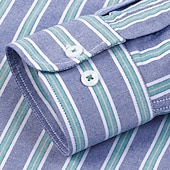 economico camicie oxford da uomo-Per uomo Camicia Camicia elegante Camicia button-down Camicia Oxford Camicia a righe A righe Abbigliamento quotidiano Abbigliamento Aziendale Rosa chiaro Giallo Blu marino scuro Blu Manica Lunga