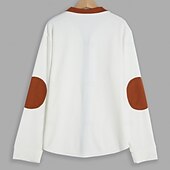 preiswerte T-Shirt mit Waffelstrick-Herren T Shirt Jacke Waffelstrick T-Shirt T-Shirt Langarm Stehkragen Herbst Frühling &amp; Herbst Farbblock Mode Designer Basic Reißverschluss Patchwork Urlaub Straße Lässig Weiß Marineblau Kaki Top