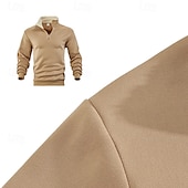 economico felpe in pile-Per uomo Felpa con cappuccio Felpa con cappuccio e zip corta Felpa con cappuccio in pile Nero Blu marino Cachi Grigio chiaro Grigio scuro Colletto Mao Semplice Con zip Tasca Frontale Sport &amp; Outdoor