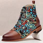 economico Stivali da vestiti-Per uomo Stivali Camminata Pelle PU Tessuto jacquard Confortevole Antiscivolo Traspirante Stivaletti Allacciatura Marrone Autunno Inverno