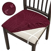 baratos Capa para Cadeira de Jantar-Capa protetora para assento de cadeira jacquard à prova d&#039;água de 1/4/6 peças, protetora de assento elástica e removível, capa antiderrapante e lavável para cadeiras de jantar, cozinha, escritório e