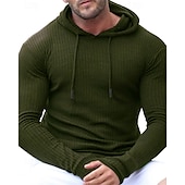 baratos Tops-Homens Moletom Top de caminhada Moletom esportivo com capuz Manga Longa Com Capuz Camiseta Blusas Ao ar livre Térmico / Quente Leve Inverno Quarter-Zip Poliéster Preto Verde Tropa Azul Marinho Caça