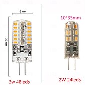 cheap LED Bi-pin Lights-10Pcs Dimmable G4 Led Bulb 2W 3W DC12V 3014SMD Silicone Lamp Warm white/White l 360 Degree Angle LED Light