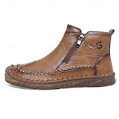 abordables Bottines-Bottines zippées faites main pour hommes pour un confort quotidien – bottes de marche décontractées de style vintage pour les voyages d&#039;automne et les aventures urbaines