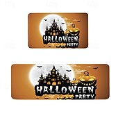 billige Tepper og matter og tepper-halloween &amp;Thanksgiving sklisikker kjøkkenmatte - flekkbestandig krystallfløyelsteppe til badet &amp;døråpning