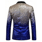 baratos Blazers Clássicos Masculinos-Homens Blazer O negócio Coquetel Festa de Casamento Moda Casual Primavera Outono Poliéster Gradiente Bolsos Botões Confortável Não Trespassado Jaqueta esporte Prata Azul Verde Escuro Roxo