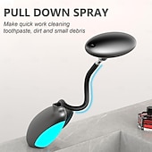 cheap Kitchen Faucets-LED Bathroom Sink Faucet, Bathroom Faucet with Removable Sprayer, 4-in-1 Modern, Single Hole Bathroom Faucet, LED Light, Fountain Tap