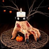 economico Decorazioni Appese e da Tavolo per Halloween-Portacandele a forma di mano di zombie per Halloween, scultura in resina da 4 pollici con base per candele a forma di mano mozzata, inquietante accessorio di scena per casa infestata per feste o