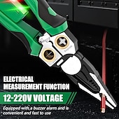 abordables Equipo de Camping-Pelacables 8 en 1 con comprobador de voltaje, herramienta pelacables multifunción 2025 para cortar y tirar, alicates eléctricos, herramienta de reparación para electricistas.