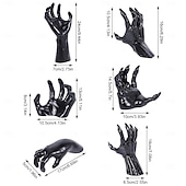 levne Halloweenové závěsné a stolní dekorace-3 ks halloweenské nástěnné dekorace strašidelné ruce držák na svíčky závěsný háček kolekce strašidelný duch ruka úložná police dekorace