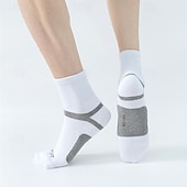 お買い得  メンズソックス-男性用 2組 マルチパック ソックス ランニングソックス カジュアルソックス ブラック ホワイト カラー カラーブロック バケーション スポーツ 日常 ベーシック 普通の厚さ 春 秋 ファッション カジュアル