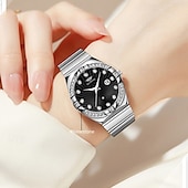 halpa Kvartsikellot-Uusi tyylikäs naisten ruusukultakotelo kvartsikello ipx7 vedenkestävyys ja luminous kalenterinäyttö rannekello arkielämään matkalle ystävänpäivälahja naisille