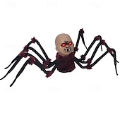 billige Halloween-Halloween ny krypende edderkopp elektrisk plysj edderkopp justerbare ledd induksjon elektrisk lysende lyd spøkelser
