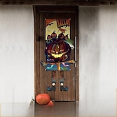 cheap Halloween Outdoor Decor-Halloween Hanging Fan Flag Bunting Outdoor Flag for Outdoor Halloween Yard Fence Hanging Spooky Pumpkin Banner Flag Table Decor Fall Room Decor Aesthetic Halloween Birthday Party Decor