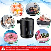 preiswerte Aktivität im Freien-Wiederaufladbare, tragbare, kabellose elektrische Luftpumpe mit 5200 mAh – doppelt verwendbar für Luftmatratzen im Schwimmbecken &amp;mehr - schwarz