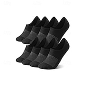 billiga herrstrumpor-Herr 4 Par Multipack Socka Löparstrumpor Vardagliga strumpor Svart Vit Färg Slät Semester Sport &amp; Utomhus Dagligen Grundläggande Medium Vår Höst Mode Ledigt