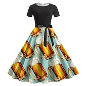 baratos Vestuário Gráfico-Vestidos Bávaro Munique Alemão Alpino Arte Gráfica para Mulheres Adulto Impressão 3D  para Carnaval Cerveja Oktoberfest Festa