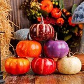 Χαμηλού Κόστους Halloween Hanging &amp; Tabletop Decorations-10 τεμάχια τεχνητές μίνι κολοκύθες από αφρό, φθινοπωρινές διακοσμήσεις, φιγούρες κολοκύθας για την Ημέρα των Ευχαριστιών του Χάλογουιν, ψεύτικα στηρίγματα λαχανικών για κεντρικό τραπέζι,
