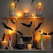 cheap Halloween Indoor-1 Pc 21.5cm Halloween Ghost Hand LED Electronic Candle Decorative Light Indoor Restaurant Party Decoration Light Decoration Light