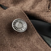 abordables Vestes en Suède Synthétique-Homme Veste Légère Veste en faux suède Vacances Quotidien Avec Poches Printemps Automne Uni Mode Classique Revers Régulier Noir Kaki Café Gris Veste