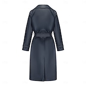 cheap Winter Coats-Women&#039;s Coat Comfortable Buttons Fashion Street Style Plain Outdoor Casual Daily Long Turndown Regular Fit Long Sleeve Outerwear Black Navy Blue Beige Fall Winter