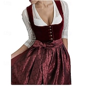 economico Donne-Carnevale Oktoberfest Vestito Dirndl Cameriera Bavarese Tedesco Monaco di Baviera Prati Per donna Feste Festa della birra Panno in stile tradizionale Vestito Grembiule Senza camicetta (80 cm)