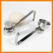 cheap Kitchen Utensils &amp; Gadgets-Stainless Steel Egg Shell Opener 304 Steel Tool for Opening Soft Boiled Eggs Century Eggs and Glutinous Rice Eggs Easy Eggshell Cutter for Home Kitchen Use