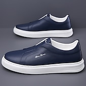billige Sneakers til herrer-Herre Treningssko Gange Fritid Mikrofiber Bekvem Sklisikker Pustende Nylonteip Tøfler Svart Hvit Blå Sommer Vår