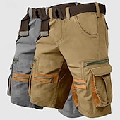 economico Classico-Per uomo Pantaloncini cargo Shorts Shorts da Spiaggia Pantaloncini casual Multi-tasche Gamba Dritta Tasca falsa Semplice Comodità Lunghezza al ginocchio All&#039;aperto Casuale Quotidiano Vacanza Moda