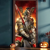 Недорогие Хэллоуин дверные накладки-Хэллоуин Накрытие для двери Апокалиптический жнец от Том Вуд Дверное Тапестри Дверная занавеска Декорация Фон Дверной баннер для входной двери Фермерский дом Праздничная вечеринка Внутренние и