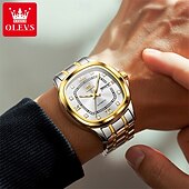 お買い得  機械式腕時計-新しいOlevsスクエアダイヤルメンズビジネスウォッチ防水発光カレンダー曜日表示全自動機械式時計ファッショナブルカジュアルハイエンドメンズスポーツ腕時計