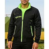 voordelige Waterdichte jassen-Voor heren Wandeljack Sportjas Regenjas Buiten waterdicht Sneldrogend Lichtgewicht Ademend Wandeloutfits Wandelkleding Lente Herfst Jack Tennis Golf Hardlopen Lapwerk Rood Oranje Groen