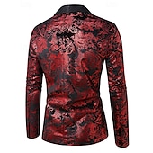preiswerte Herren Klassische Blazer-Herren Blazer Geschäft Cocktailparty Hochzeitsfeier Mode Lässig Frühling Herbst Polyester Grafisches T-Stück Knöpfe Bequem Einreihig Blazer Rote