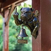 cheap Halloween-Funny Bulldog Doorbell,Shopkeepers Bell for Door Opening Solid and Sleek Metal Wall Mounted Doorbell Easy Install Loud Chime for Home