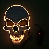 ieftine Măști-Schelet Craniu Halloween Mască Mască LED Infricosator Strălucitor în Întuneric Aprinde LED-ul Adulți Bărbați Pentru femei Unisex Halloween Carnaval Performanță Petrecere Costume de Halloween ușoare