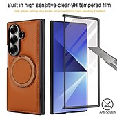 halpa Samsung-kotelot-puhelin Etui Käyttötarkoitus Samsung Galaxy Z-taitto 7 Z Taita 6 Z Fold 5 Z Fold 4 Z Fold 3 Lompakkokorttikotelo Tukee langatonta latausta Tukijalka Iskunkestävä Retro TPU PU-nahka