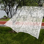 billiga Gardiner och draperier-gardiner med jacquardspetskant - färdiga, tunna utomhusgardiner i lantlig stil