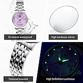 olcso Quartz órák-OLEVS Női Kvarc Karóra Luxus Divat Strassz Üzlet Fénylő Naptár VÍZÁLLÓ Rozsdamentes acél szíj Néz