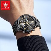 abordables Relojes mecánicos-OLEVS Hombre Relojes Mecánico Al Aire Libre Moda Reloj Casual Reloj de Muñeca Cuerda Automática Pantalla de fase lunar Luminoso Calendario perpetuo Acero Reloj