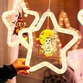 levne Halloween v interiéru-1 ks 27,6 cm halloween netopýr duch čaroděj klobouk dýně černá kočka netopýr přísavka led přísavka okenní světlo párty okno vnitřní atmosféra dekorativní světlo aaa baterie box teplé světlo běžící