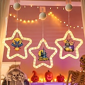levne Halloween v interiéru-1 ks 27,6 cm halloween netopýr duch čaroděj klobouk dýně černá kočka netopýr přísavka led přísavka okenní světlo párty okno vnitřní atmosféra dekorativní světlo aaa baterie box teplé světlo běžící