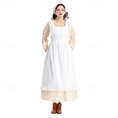 levne Pionýr / 19. století-250. výročí USA 19. století Divoký západ Prairie šaty Pioneer Girl Koloniální Průkopník Revoluční válka Maškarní kostým Dámské předvečer Všech svatých Karneval 4. července Dospělí Šaty Zástěra
