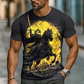 economico Magliette di Halloween-T-shirt da uomo di Halloween con teschio e zucca, girocollo, 3D, abbigliamento, stampa 3D, per feste, strada, vacanza, manica corta, grafica esagerata, designer