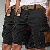 economico Classico-Per uomo Pantaloncini cargo Pantaloncini da esterno Shorts Shorts da Spiaggia Pantaloncini casual Patchwork Elastico in vita Multi-tasche Blocco di colori Indossabile Traspirante Lunghezza al