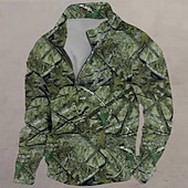 abordables Sweatshirts de Chasse-Homme Camouflage Sweat-shirt Sweat à capuche Fermeture éclair Sports Impression 3D Escalade Chasse Rouge Violet Automne Designer